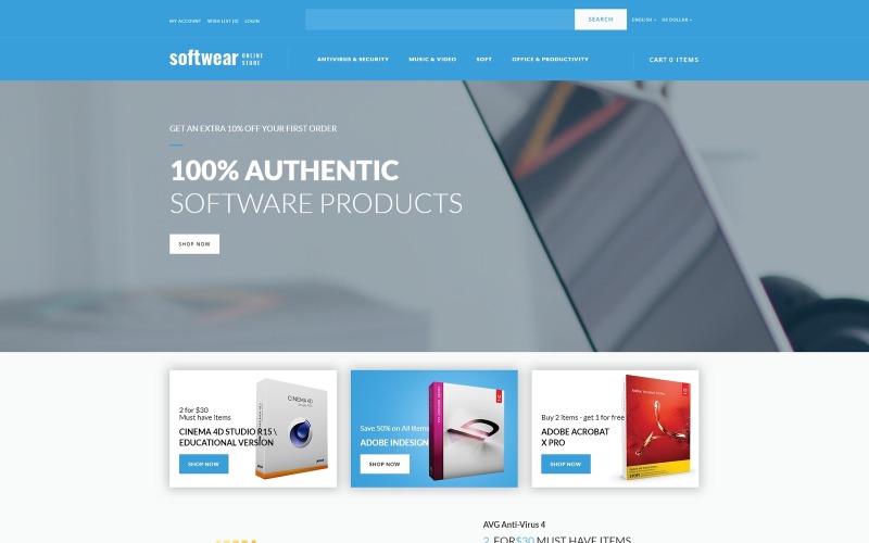 softwate store отзывчивый шаблон opencart
