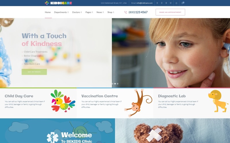 детская клиника wordpress тема