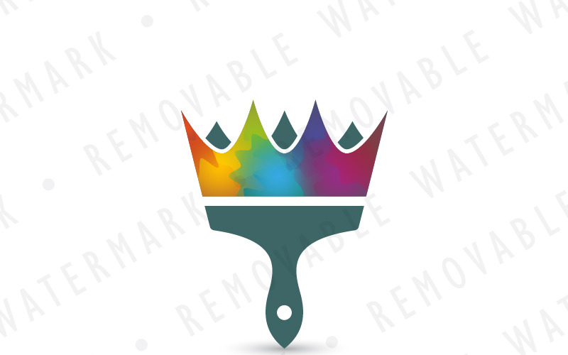 Download Шаблон логотипа "Royal Painting Logo Template" / Royal Painting Logo Template - Шаблон логотипа на тему графика royal colorful tool face luxury brush paint painting jewel crown king pigment kingdom leader spectrum art artist logo design template