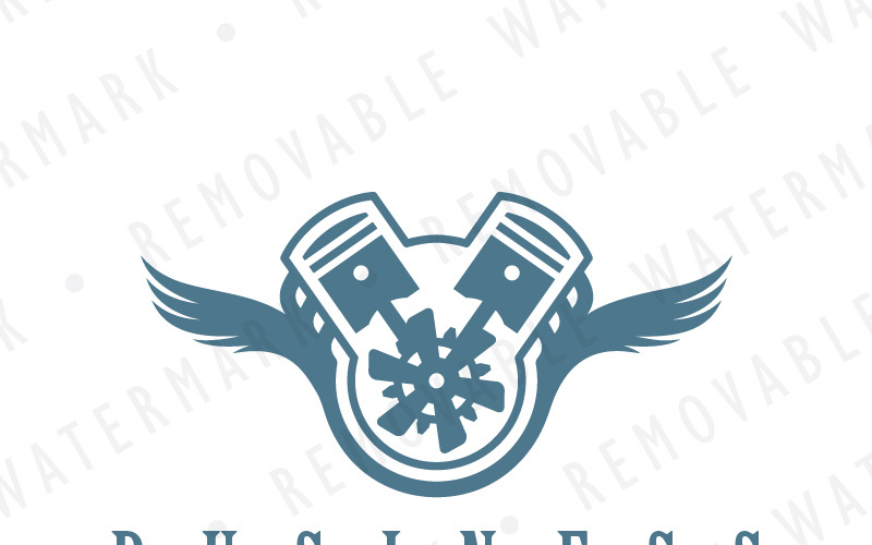 Download Шаблон логотипа "Winged Engine Logo Template" / Winged Engine Logo Template - Шаблон логотипа на тему графика automotive fashion clothing engine engineering wings retro car racing air diesel fuel gear motor drive logo design template avionics airplane