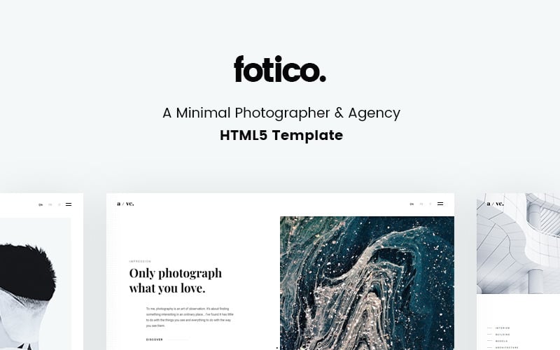 минимальный шаблон сайта photographer &amp; agency html5