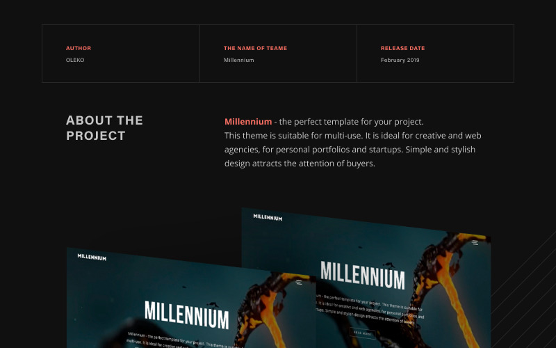 креативный минималистичный шаблон сайта html5