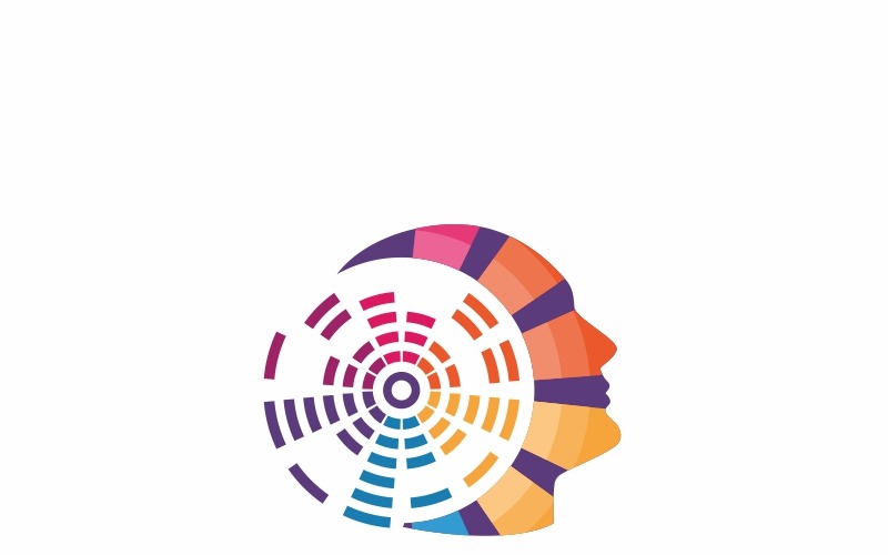 Download Шаблон логотипа "Human Wave Digital - Logo Template" / Human Wave Digital - Logo Template - Шаблон логотипа на тему графика logo human digital vector icon design technology concept creative brain symbol illustration people business idea abstract education head sign think