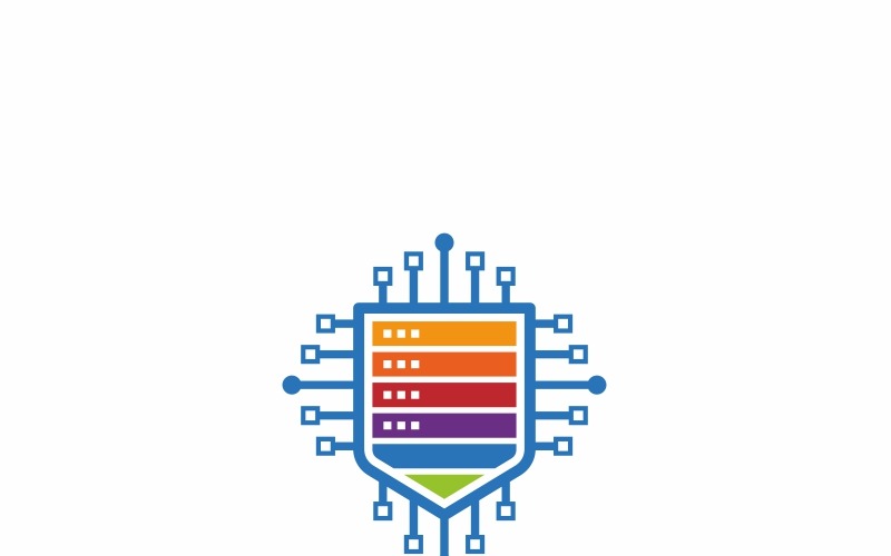 Download Шаблон логотипа "Servertex - Logo Template" / Servertex - Logo Template - Шаблон логотипа на тему графика ai blue business cdr cloud host server creative data design eps hosting logo logos media modern pc professional secure system