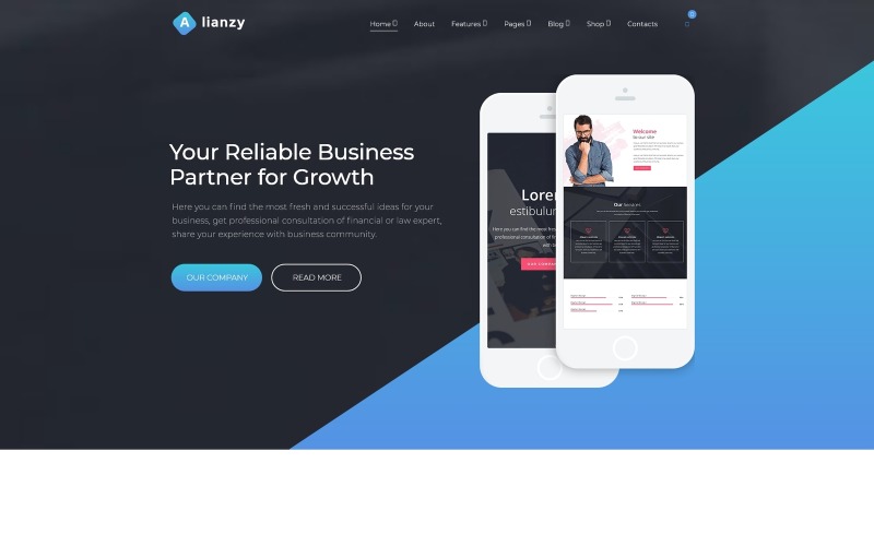 деловое партнерство wordpress elementor theme