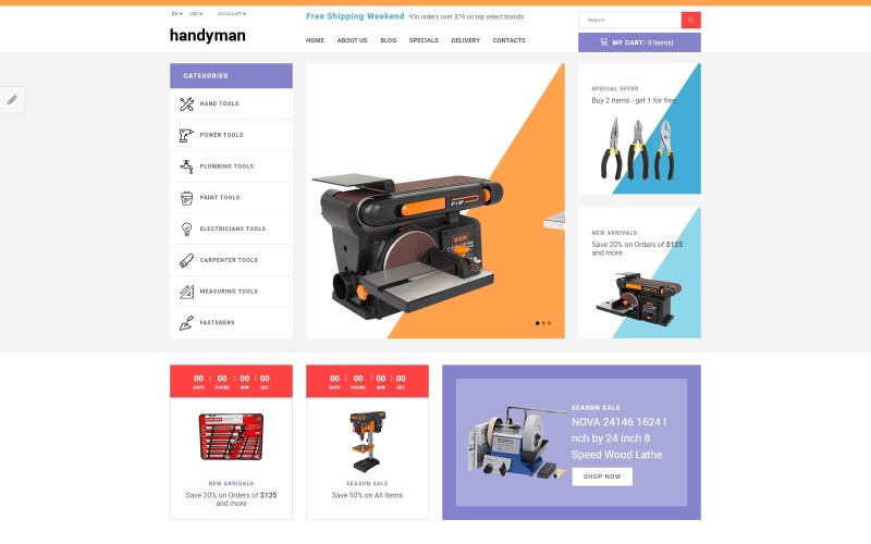 адаптивные инструменты магазин шаблонов opencart