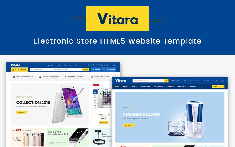 электронный магазин html5 шаблон сайта