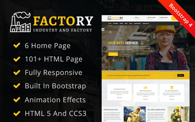 factory : factory &amp; industrial html website template