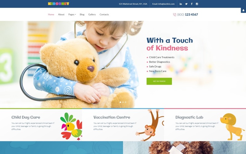 отзывчивый шаблон joomla для детской медицинской клиники