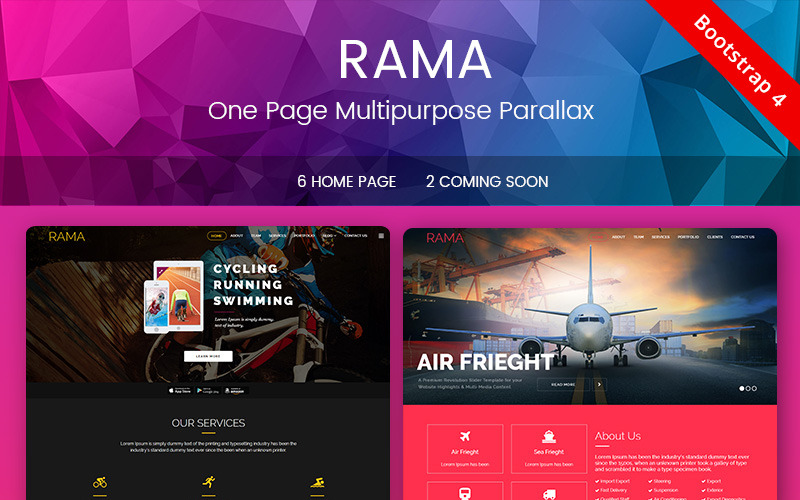 шаблон многоцелевой целевой страницы parallax one page