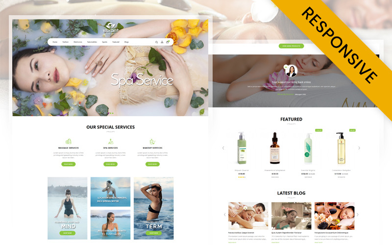 яркий шаблон opencart spa &amp; salon store