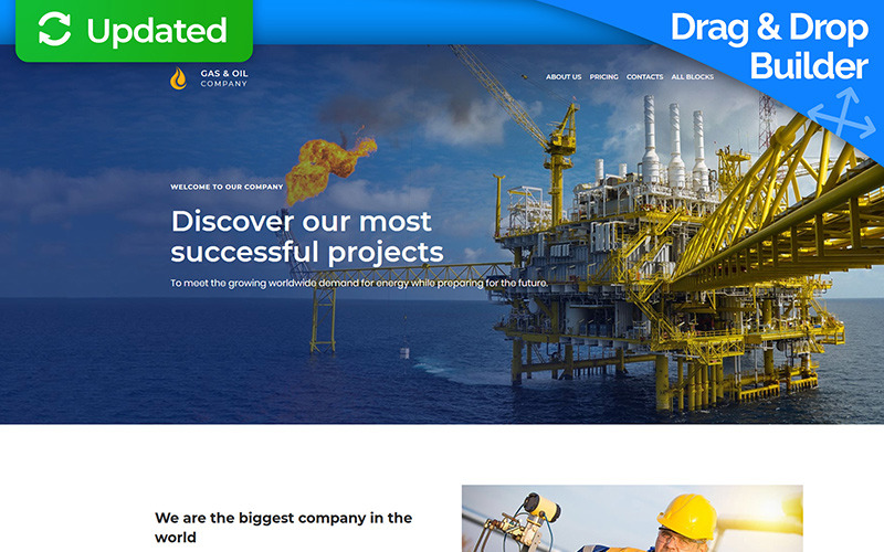 шаблон целевой страницы gas&amp;oil motocms 3