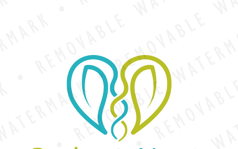 Download Шаблон логотипа "Heart of Symbiosis - Logo Template" / Heart of Symbiosis - Logo Template - Шаблон логотипа на тему графика leaf love heart relationship helix sprout symbiosis organic dna genetics medical pharmacy logo design template farming agriculture dating biotechnology natural