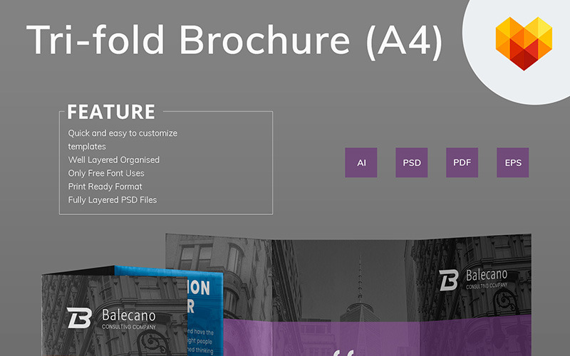 Download Фирменный стиль "Business Consulting Tri-fold Brochure - Corporate Identity Template" / Business Consulting Tri-fold Brochure - Corporate Identity Template - Фирменный стиль на тему графика brand branding corporate identity business card design mockup stationery  personal printed business card recognition print brochure
