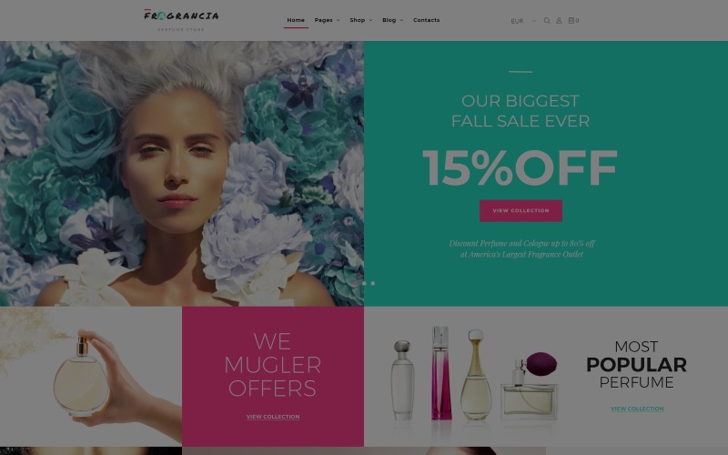 fragrancia парфюмерный магазин woocommerce тема