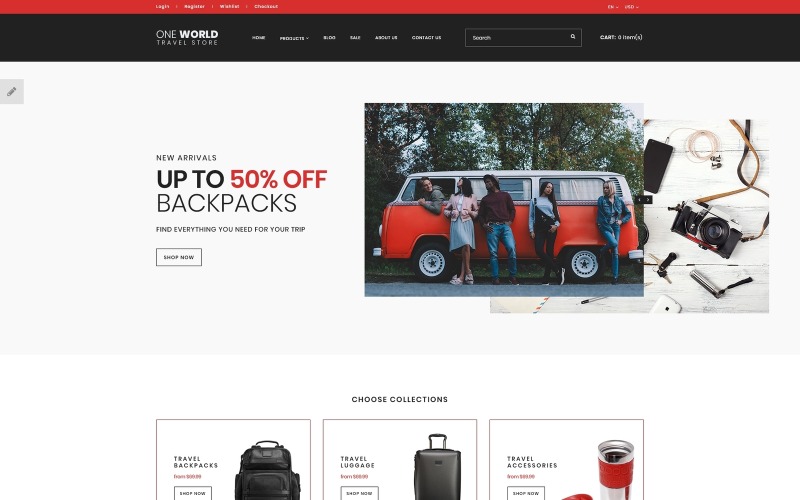 шаблон opencart travel store