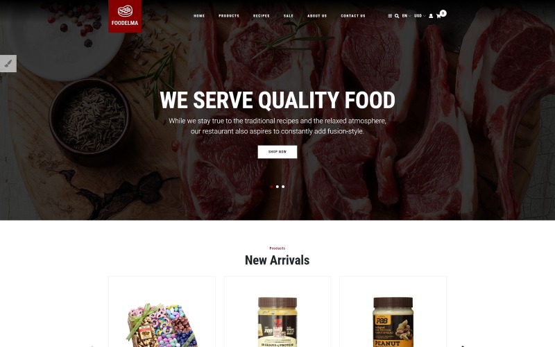 шаблон opencart интернет-магазина вкусной еды