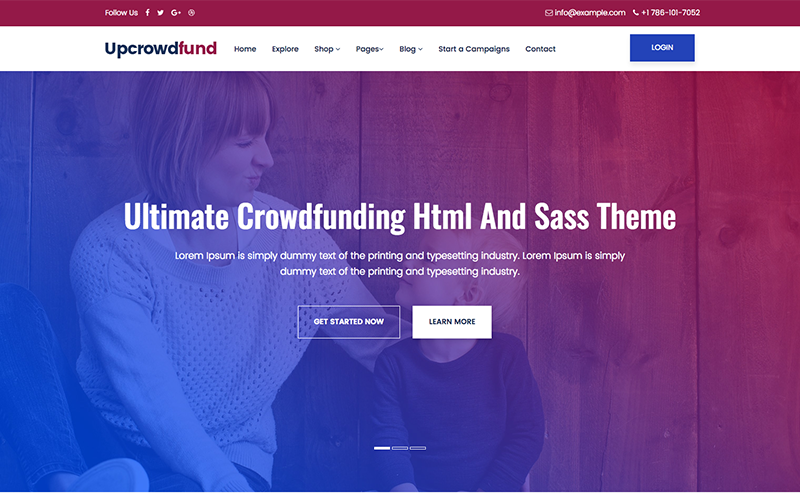html и sass краудфандинговый шаблон сайта