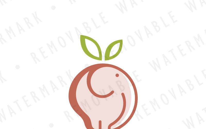 Download Шаблон логотипа "Elephant Fruit Logo Template" / Elephant Fruit Logo Template - Шаблон логотипа на тему графика food elephant fruit apple citrus diet nutrition vitamin healthy eat natural logo design template vitality organic slim fitness farm vigor