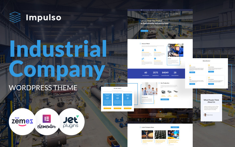 промышленная компания wordpress elementor theme