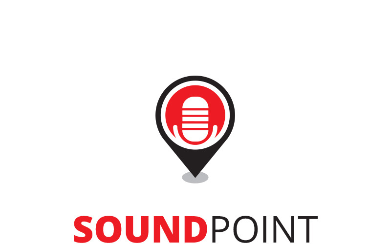 Download Шаблон логотипа "Sound Point Logo Template" / Sound Point Logo Template - Шаблон логотипа на тему графика app application bell cloud education entertainment geek home house lab learn mobile multimedia music phone play player point ring school