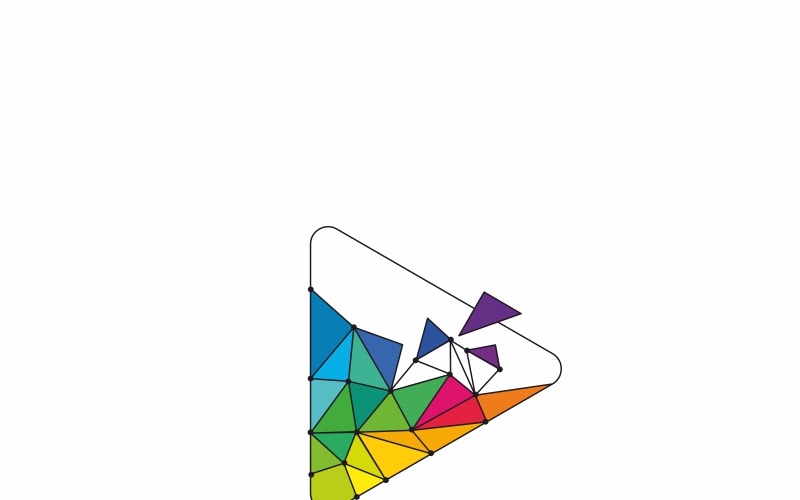 Download Шаблон логотипа "Play Polygon Logo Template" / Play Polygon Logo Template - Шаблон логотипа на тему графика agency app broadcasting communication creative digital entertainment game gamer interactive internet logo media multimedia music online play button player radio