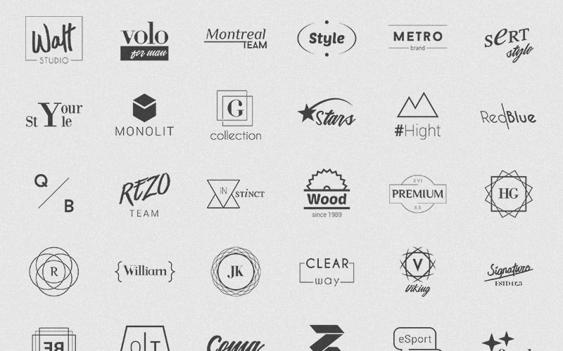 Download Бандл минималистичных логотипов / 100 Minimalistic Logos Logo Template - Шаблон логотипа на тему графика design logo symbol technology sign icon logotype idea concept set abstract business vector modern brain mind creative computer graphic education