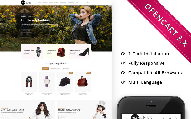 шаблон модного магазина opencart