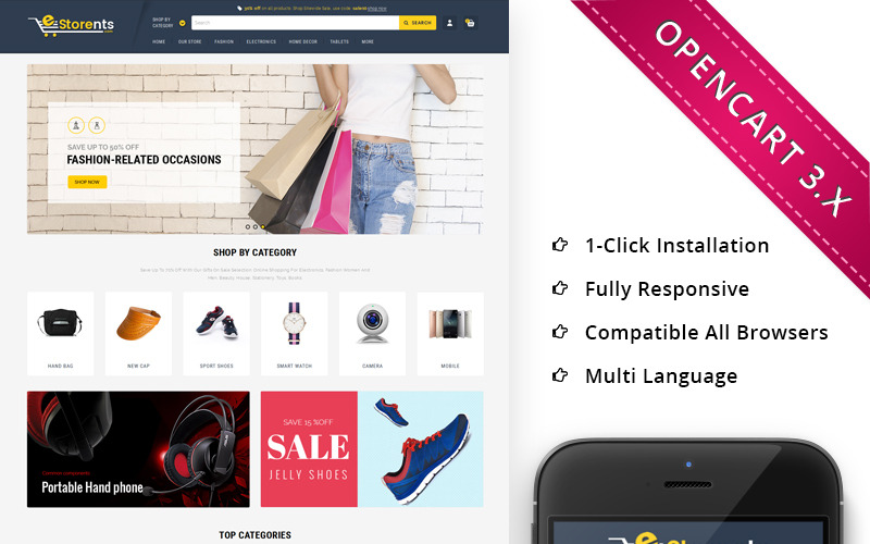 адаптивный шаблон opencart