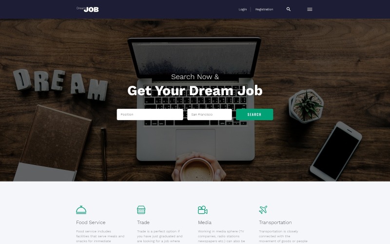 многостраничный html5 шаблон сайта job portal