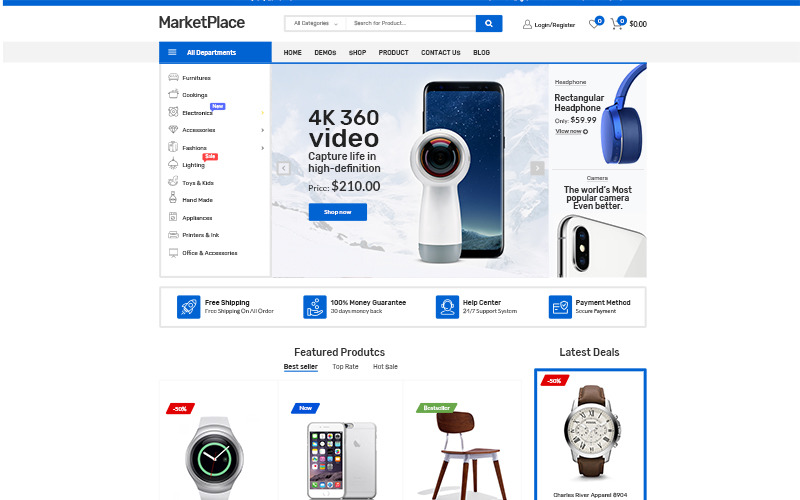 рыночная площадь woocommerce тема