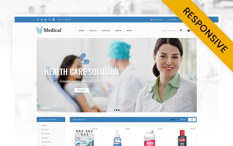 шаблон opencart медицинского магазина