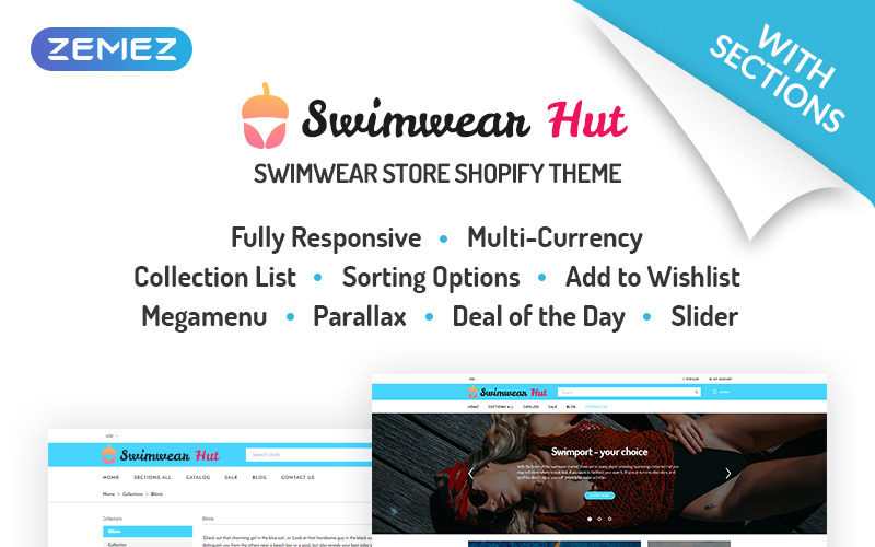 магазин купальников shopify тема