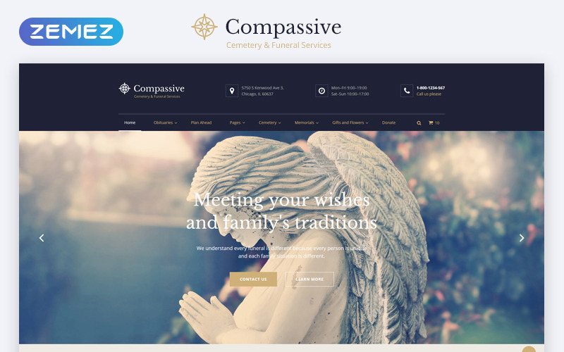 шаблон сайта cemetery &amp; funeral services html5