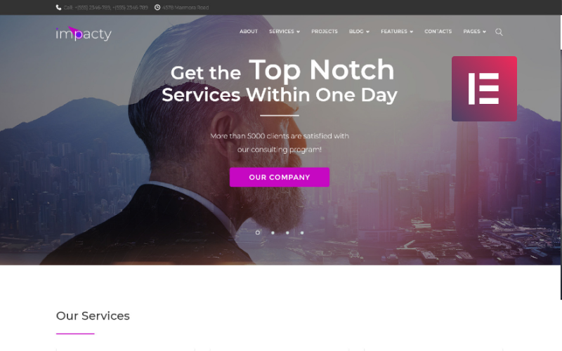 бизнес консалтинг wordpress elementor theme
