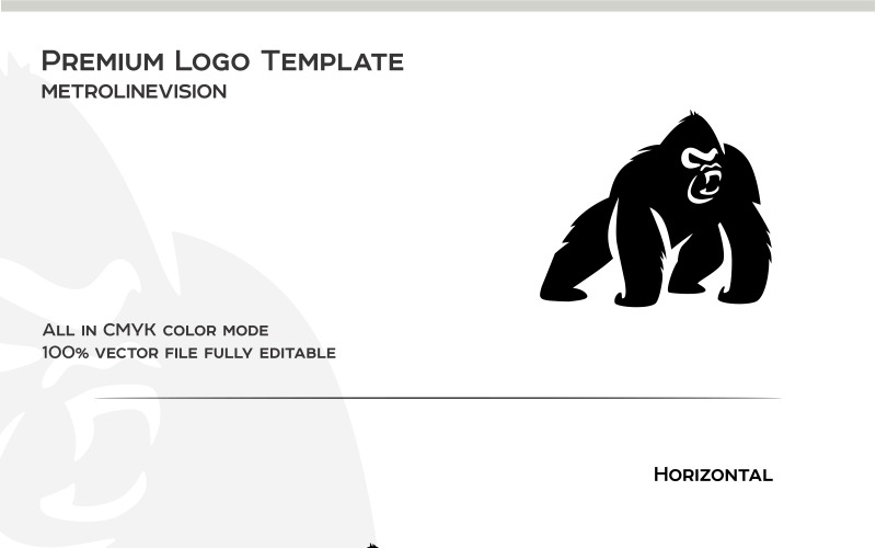 Download Шаблон логотипа "Gorilla - Logo Template" / Gorilla - Logo Template - Шаблон логотипа на тему графика animals gorilla gorillas king logos power simple strength strongth wild angry animal ape boss brand cigar cigarette club creative graphic