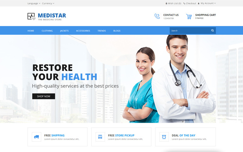 универсальный шаблон opencart medistar
