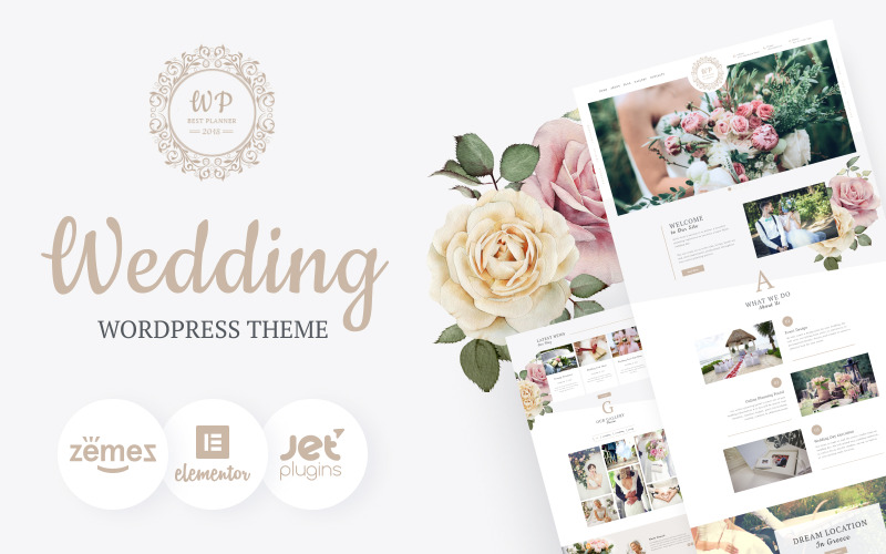 свадебная посадка wordpress elementor theme