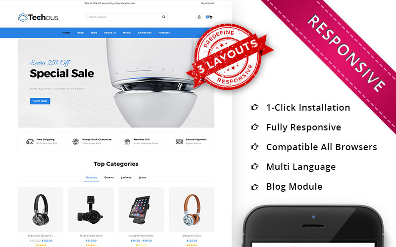 адаптивный шаблон opencart