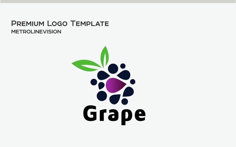 Download Шаблон логотипа "Grape Logo Template" / Grape Logo Template - Шаблон логотипа на тему графика berry brand business design fashion finance fruit grape logo logotype luxory market part phone studio technologies technology media web electronics