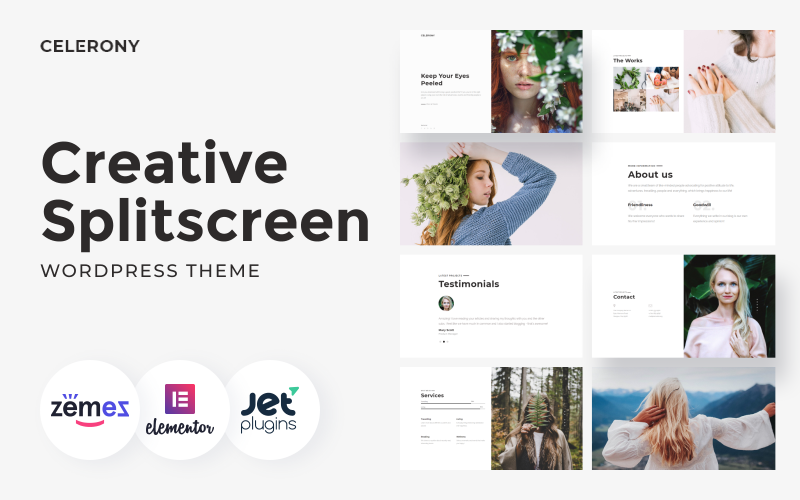 творческий splitscreen wordpress elementor theme