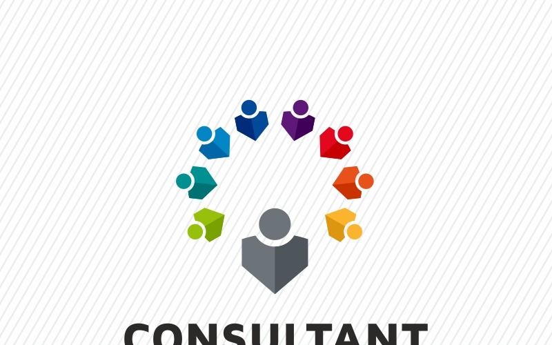 Download Шаблон логотипа "Consultant Human Logo Template" / Consultant Human Logo Template - Шаблон логотипа на тему графика advisor brand broker business chat company consulting expert finance financial help helpdesk human logo logotype man management marketing people programmer