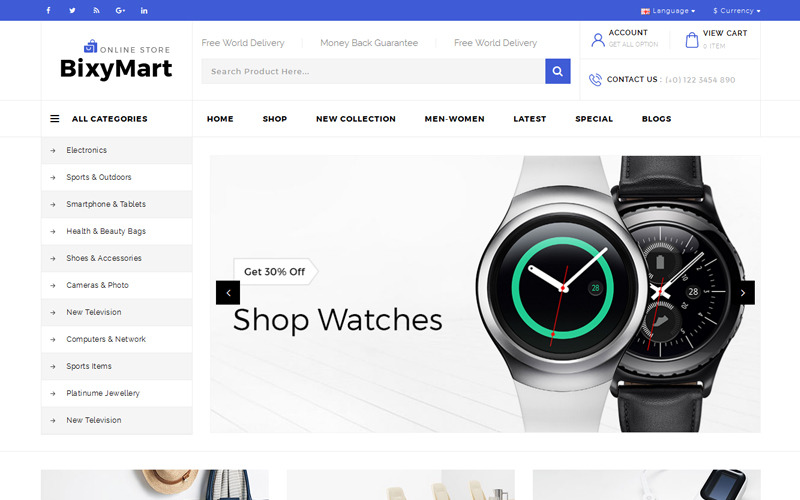 шаблон bixymart opencart