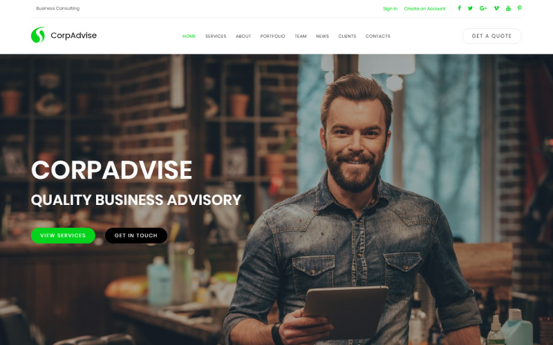 шаблон целевой страницы fresh business consultancy agency