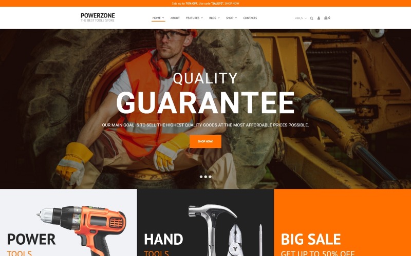 магазин инструментов elementor woocommerce theme