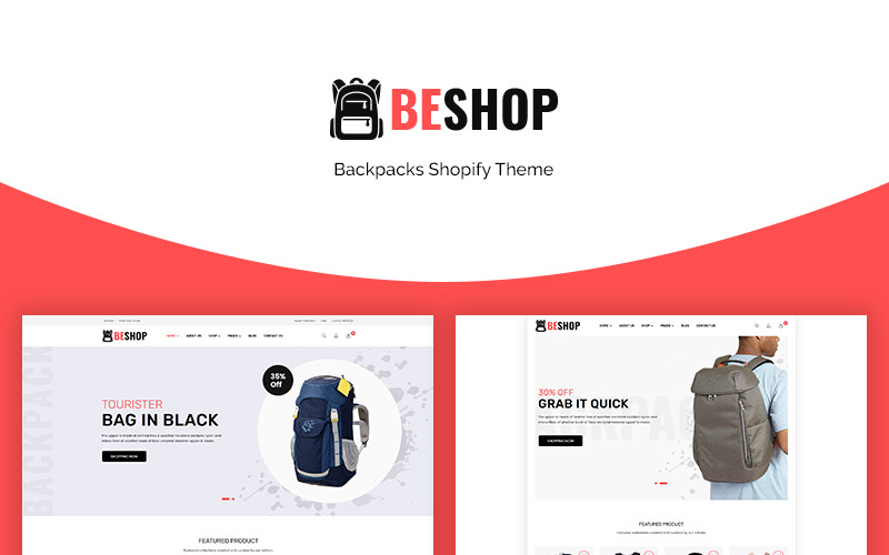 рюкзаки электронная коммерция shopify тема