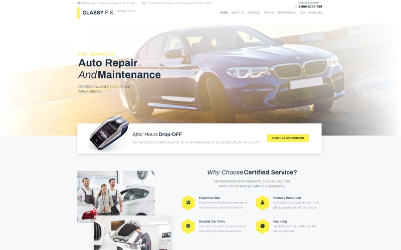 ремонт автомобилей wordpress elementor theme
