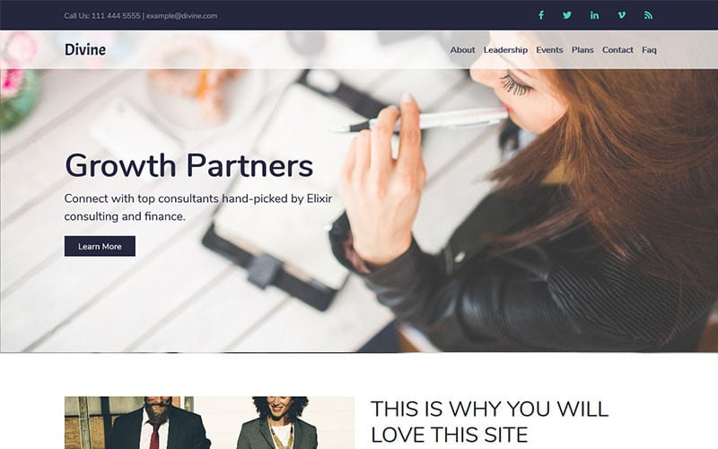 бизнес-консалтинг html5 landing page шаблон целевой страницы