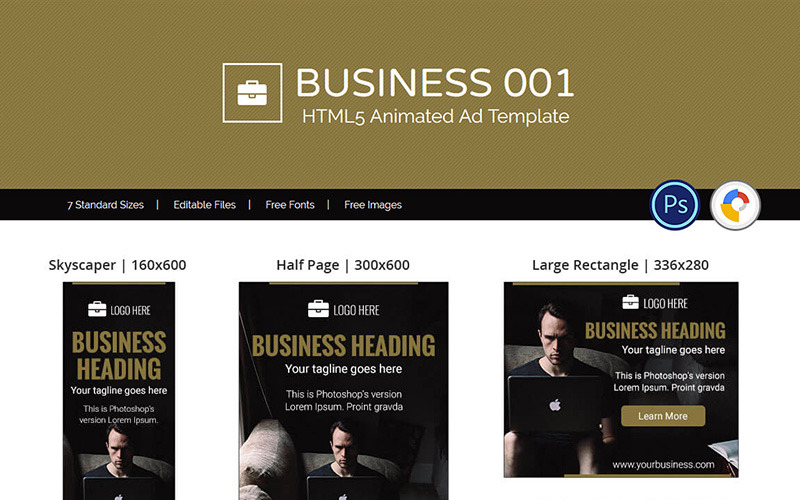 Download Animated Banner "Business HTML5 Ad Animated Banner" / Business HTML5 Ad Animated Banner - Animated Banner на тему графика business doubleclick studio gwd ads google animated template html5 banners web banner online ad clean multipurpose marketing promotional popular templates