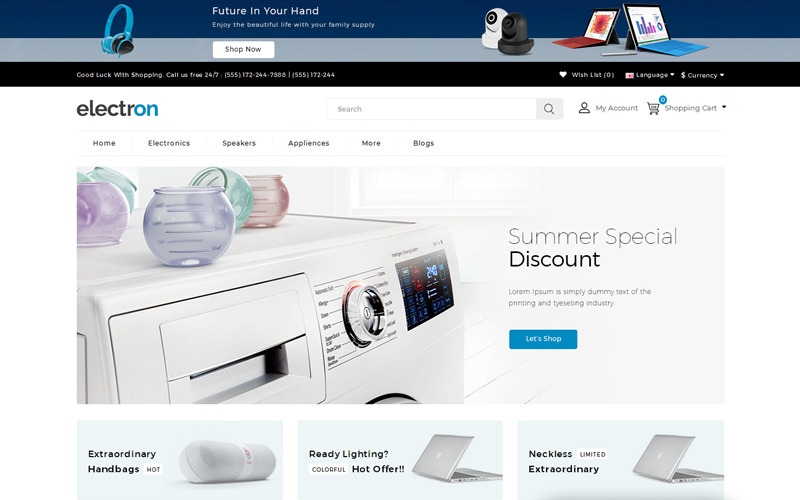 шаблон opencart магазина electron store